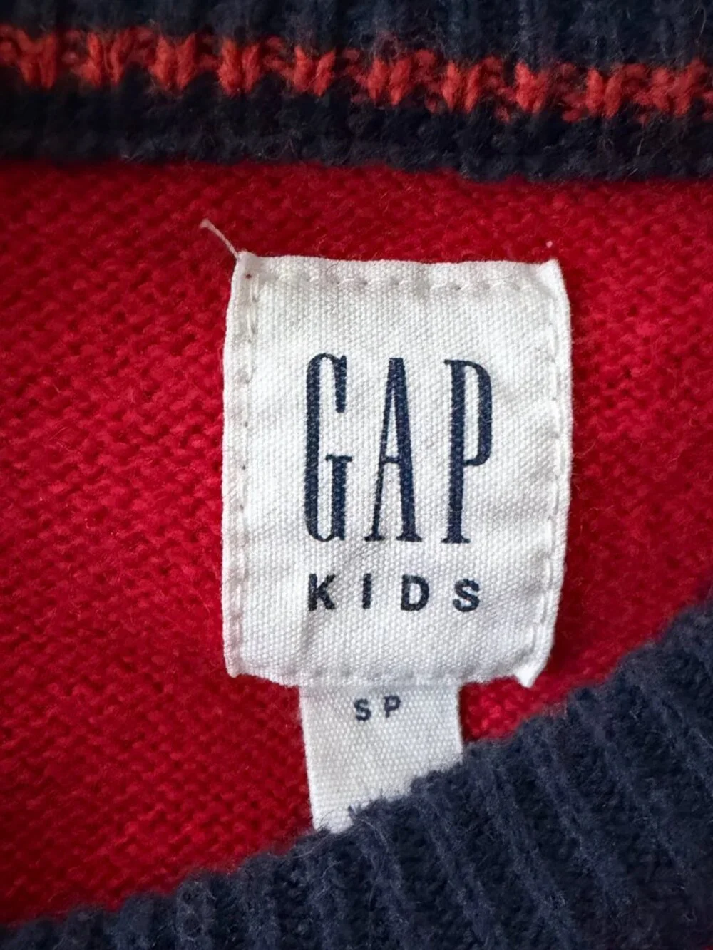 Boy's GAP Striped Pullover Sweater Navy/Multi-Color - Size Small